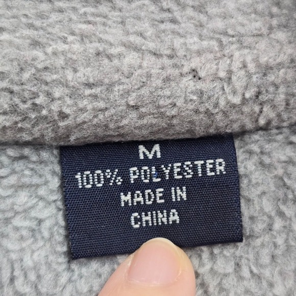 Guess Sweater Mens‎ Medium Black Red Fleece Spellout 1/4 Zip Vintage Y2K - Picture 6 of 13